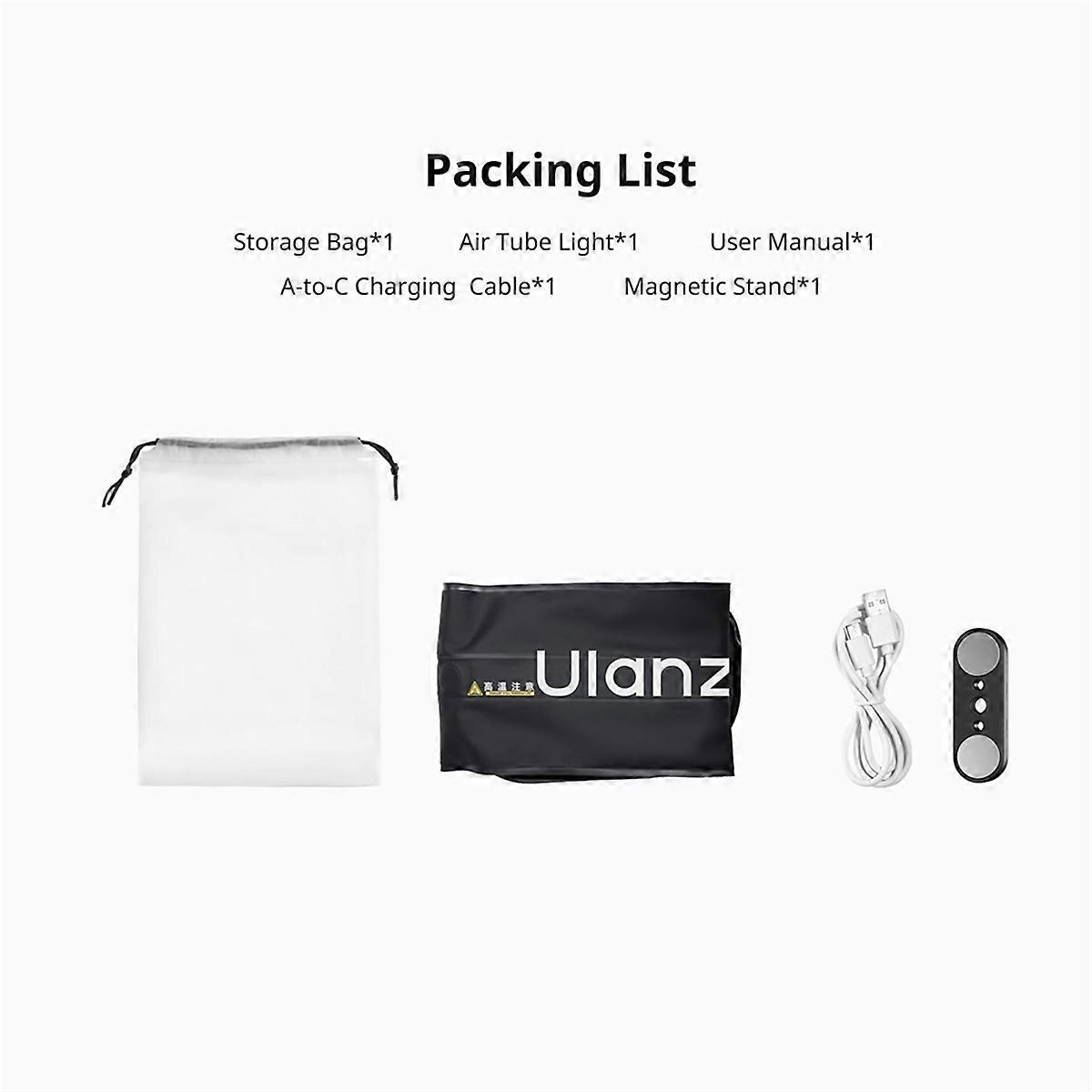 UA20 20W Air Tube Light Bi-Color Foldable Portable Fill Light for Live Streaming & Outdoor Lighting