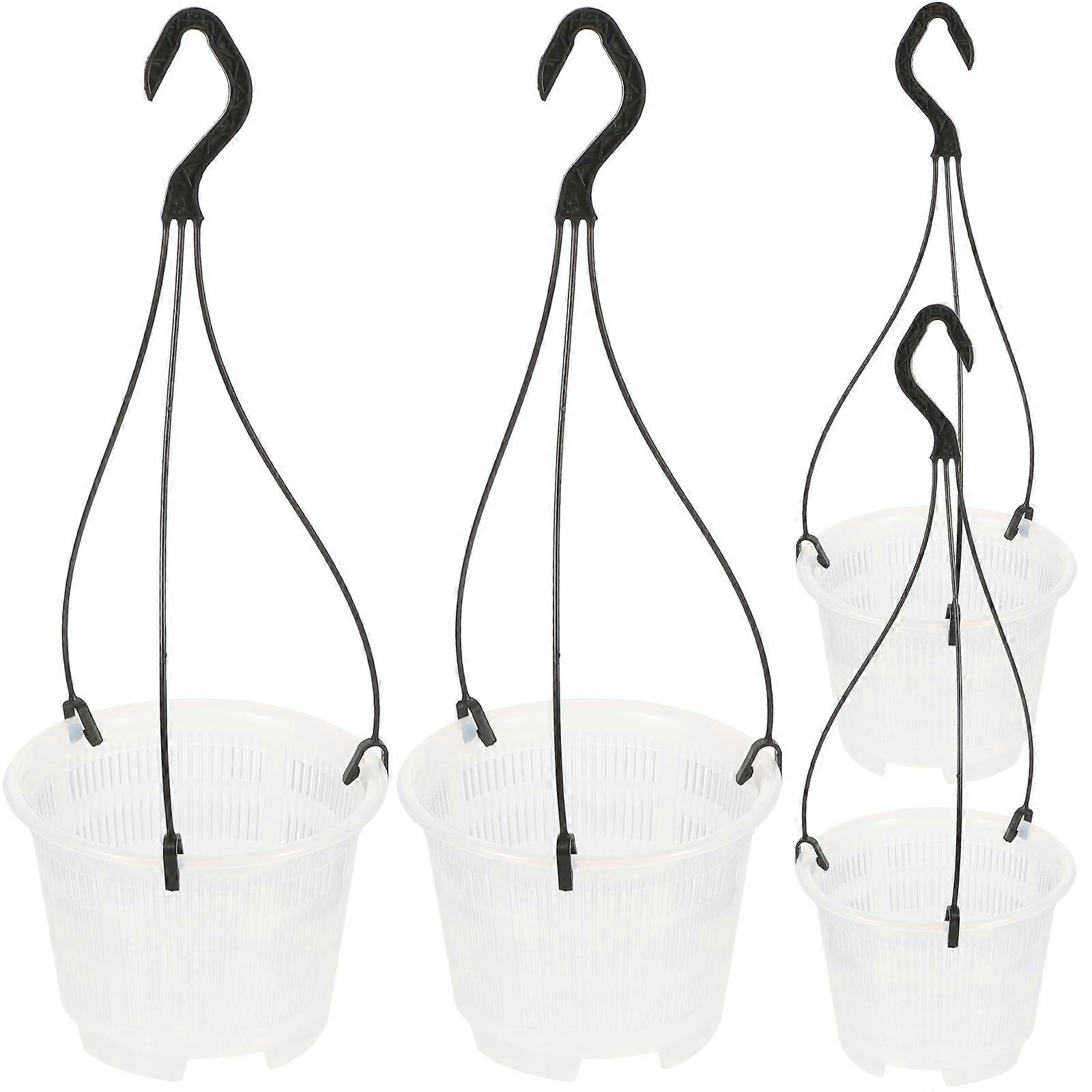 Hanging Pots for Indoor Use Thickened Mesh Panels Simple Design for 6.3X6.3X17.7in 4 Sets