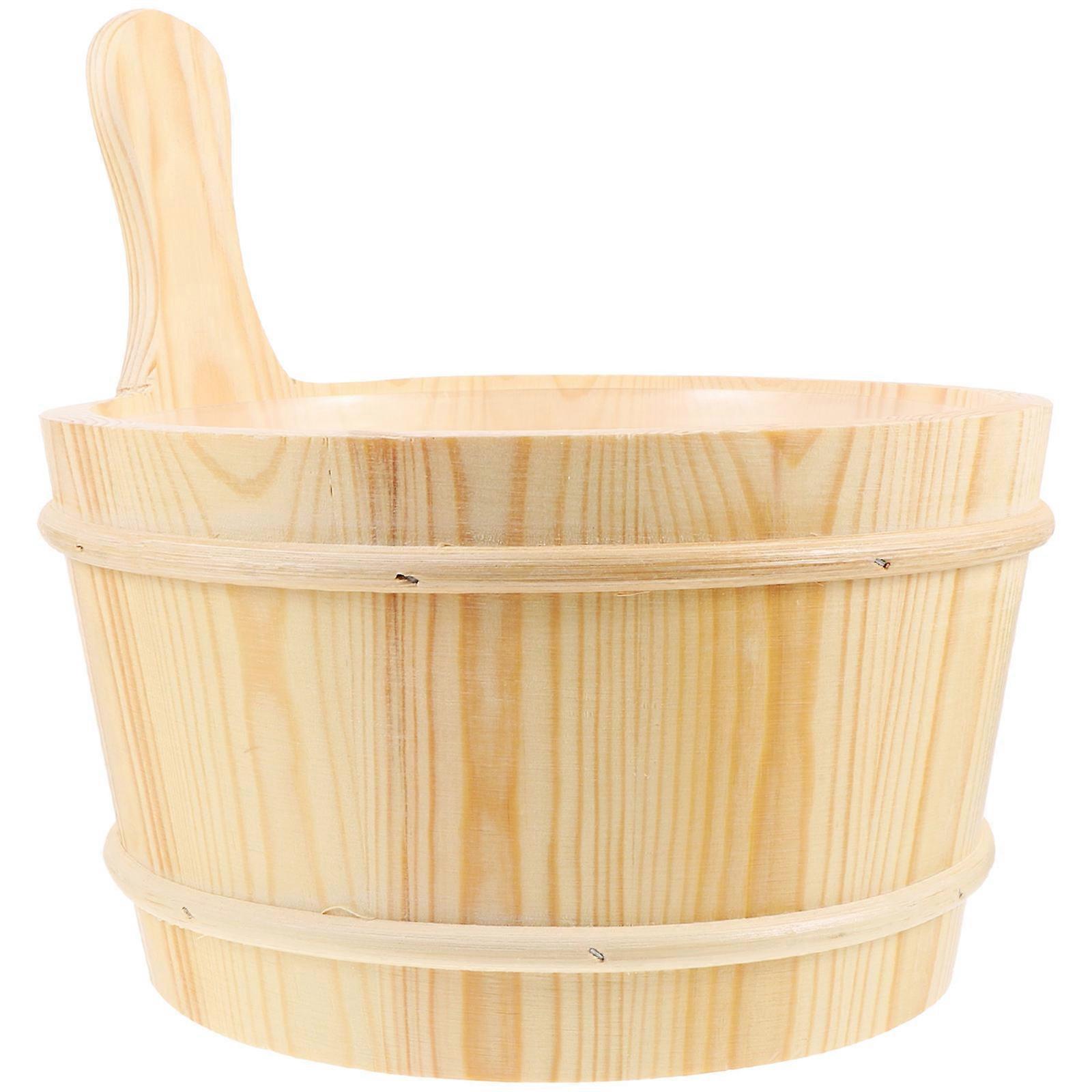 Wooden Sauna Bucket Decorative Wood Basin for Spa Sauna with Smooth Edges for Home, Hotel, and Gym Use to Enhance Relaxation Experience