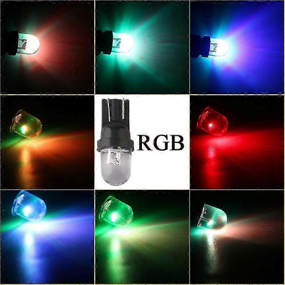 6v 6.3v 10 Pieces Led Bulb Flipper R Lentil T10 W5w 2825 158 192 168 194 Lights Transparent Rvb Red -