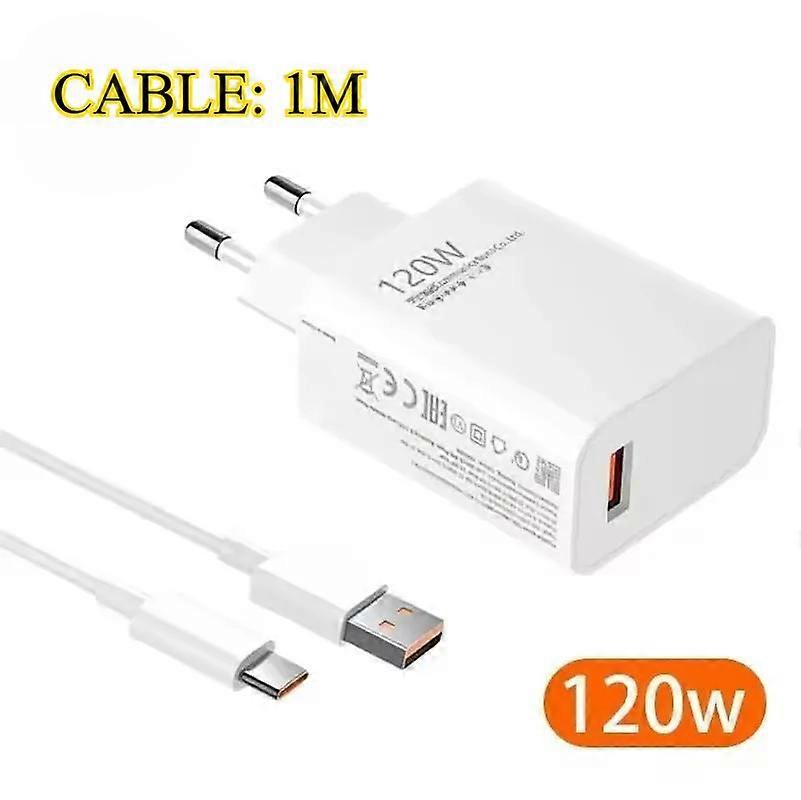 120W USB-C Charger Fast Charging Adapter For Xiaomi Civi 12S Ultra 12 Lite Redmi Note 12 11 9 Pro K50 POCO C40 Huawei Samsung Oneplus