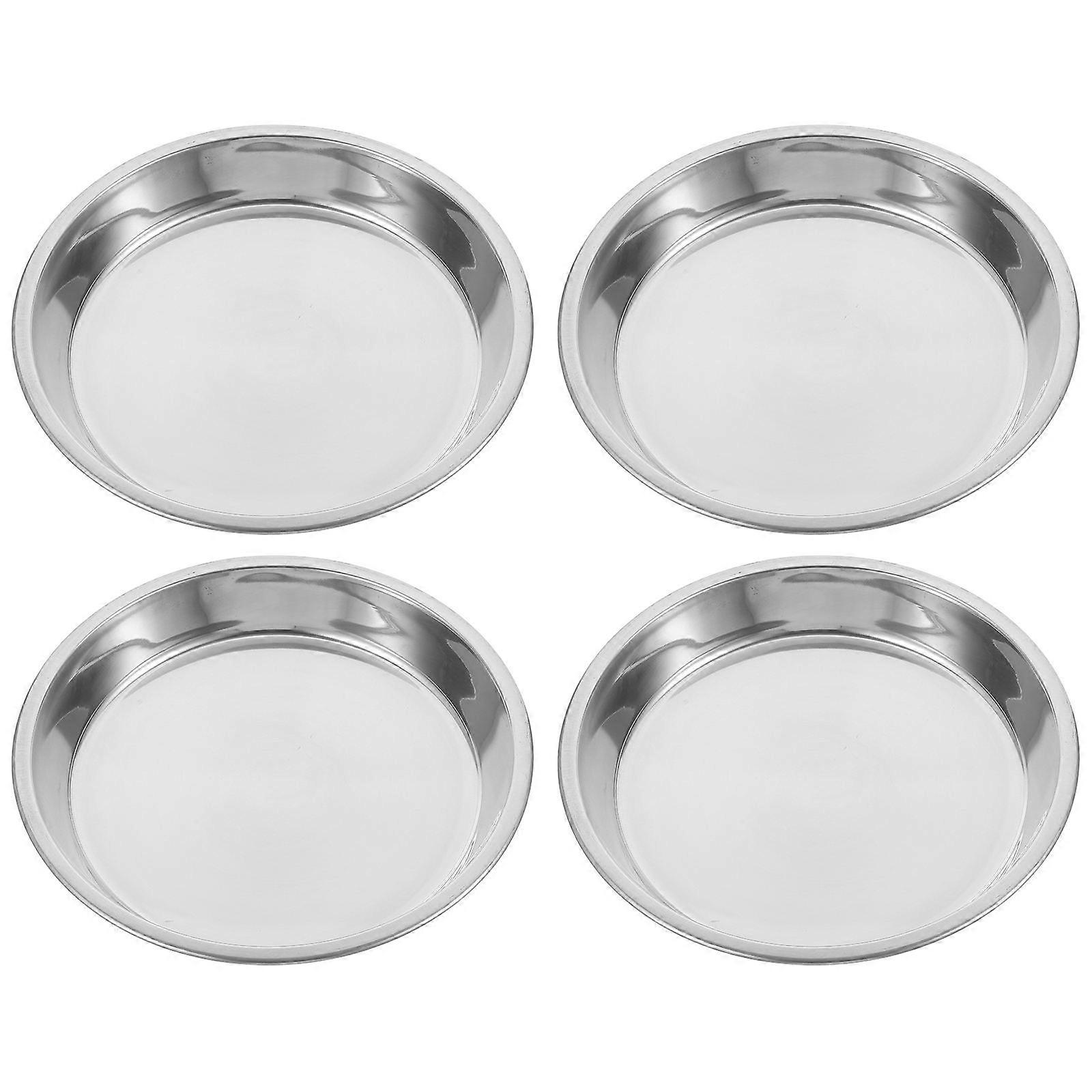 Bols de nourriture pour chatons en acier inoxydable Lot de 4, plats d’alimentation pour chats peu profonds, faciles à nettoyer, bols pour animaux de compagnie indéformables pour une utilisation en intérieur