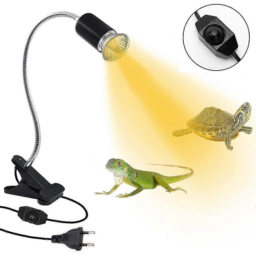 E27 Black Clip-On Lamp Holder with Turtle Switch, 1.8m Cable, for Aquarium/Terrace, No Bulb