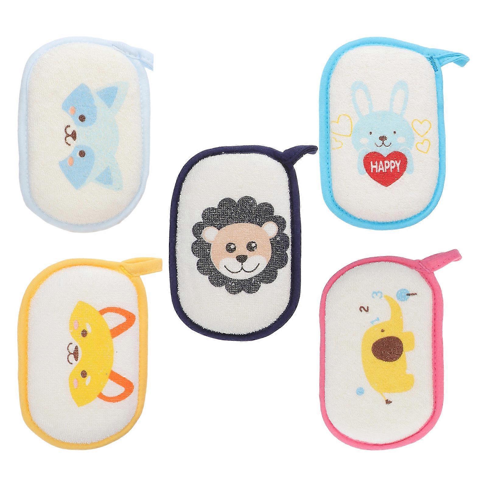Newborn Baby Sponge Practical Bathing Occasion Polyester Material Cleaning Function 5Pcs