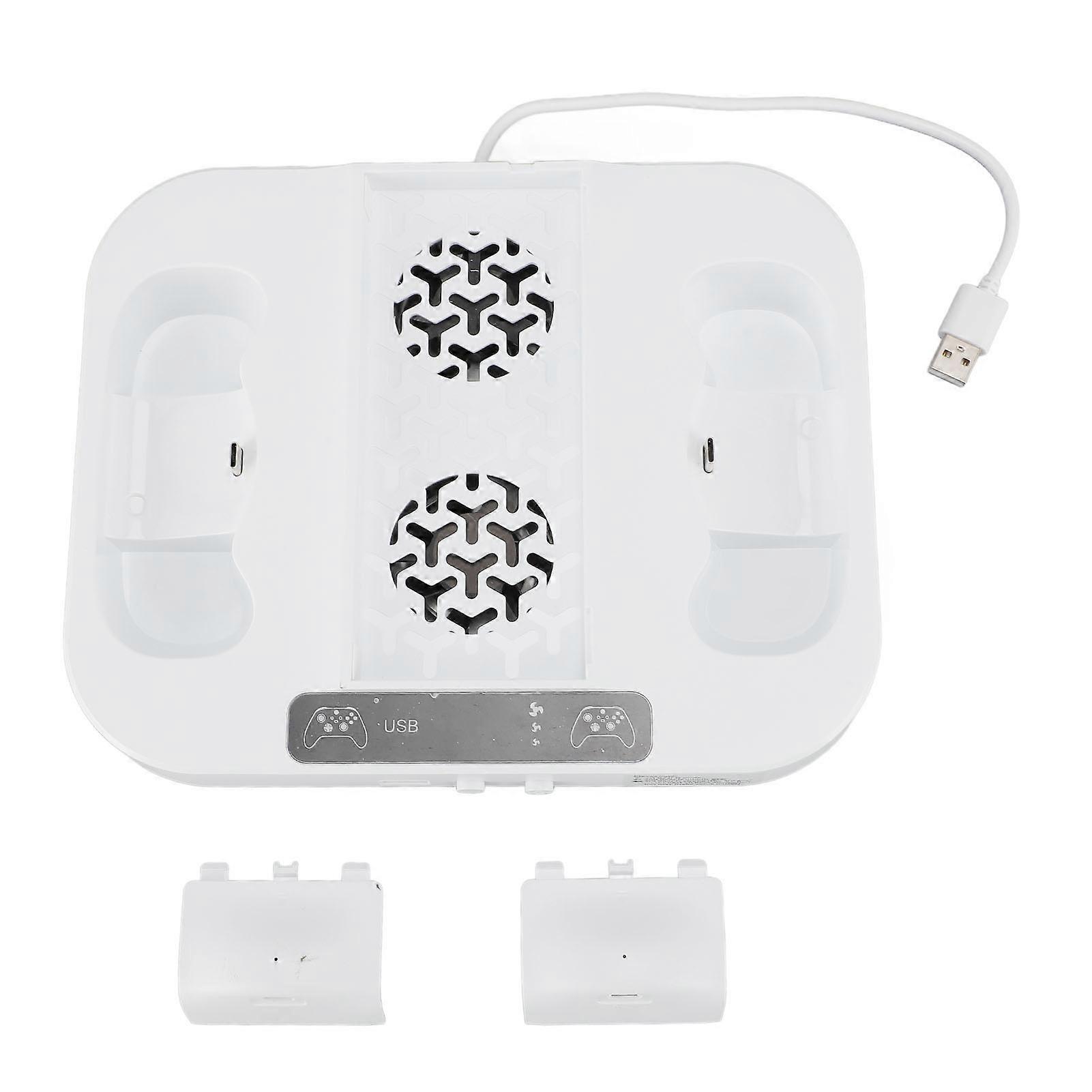 Game Console Controller Charging Station with RGB Lights and Adjustable Cooling Fan