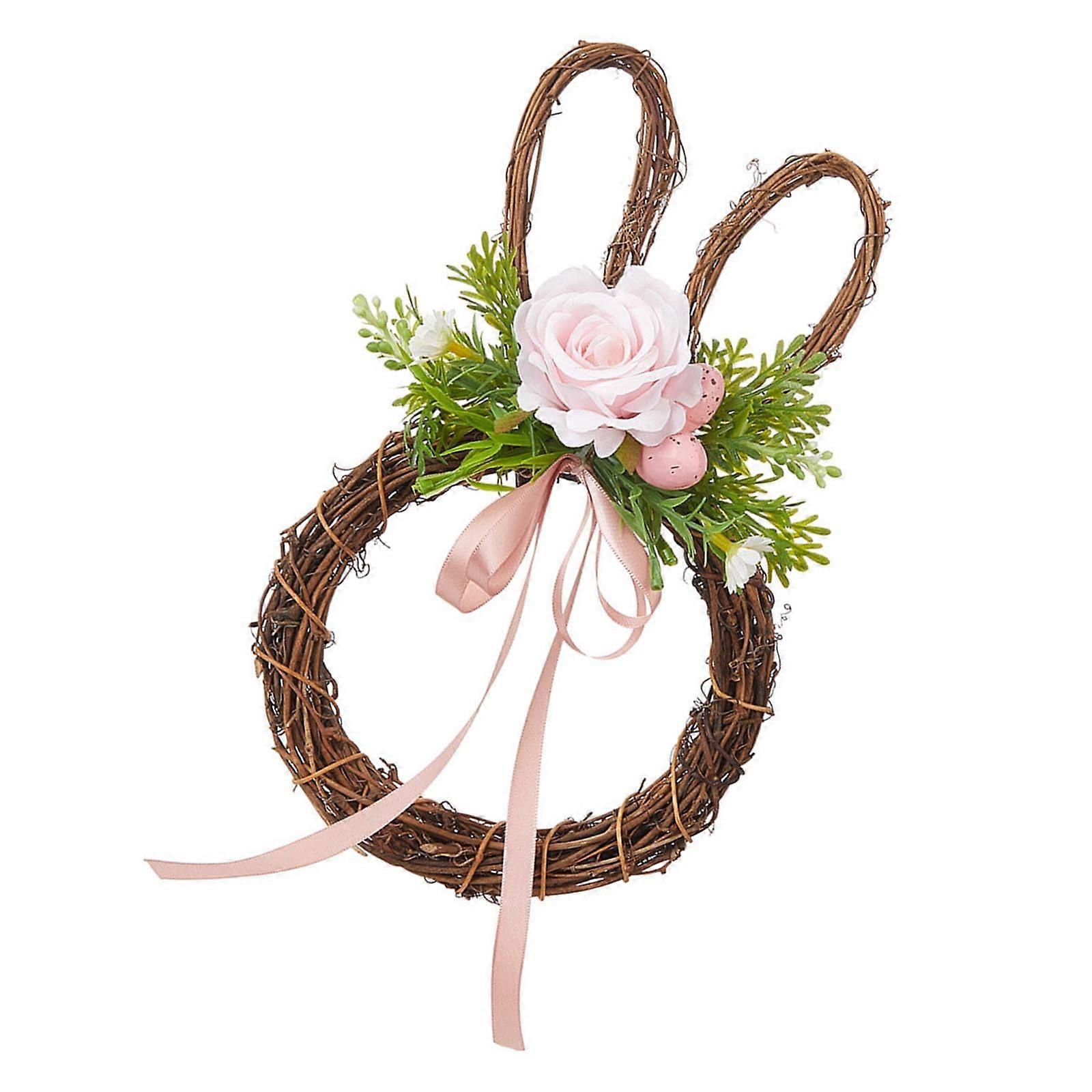 Striking Easter wreath, elegant Easter wreath, bunny wreath with eggs and flowers, for front door or window