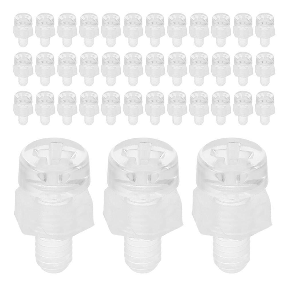 Acrylic Fastening Kit with Triangle Code Screws and Nuts for Three Sided Furniture and Machinery Fixation – 100PCS Transparent Hardware Set