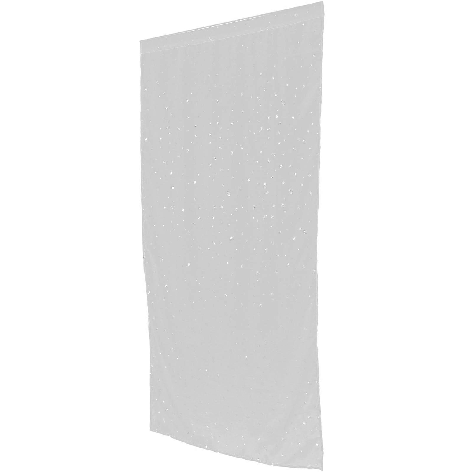 White Polyester Sheer Curtains with Beautiful Star Patterns for Bedroom Windows 100*200CM