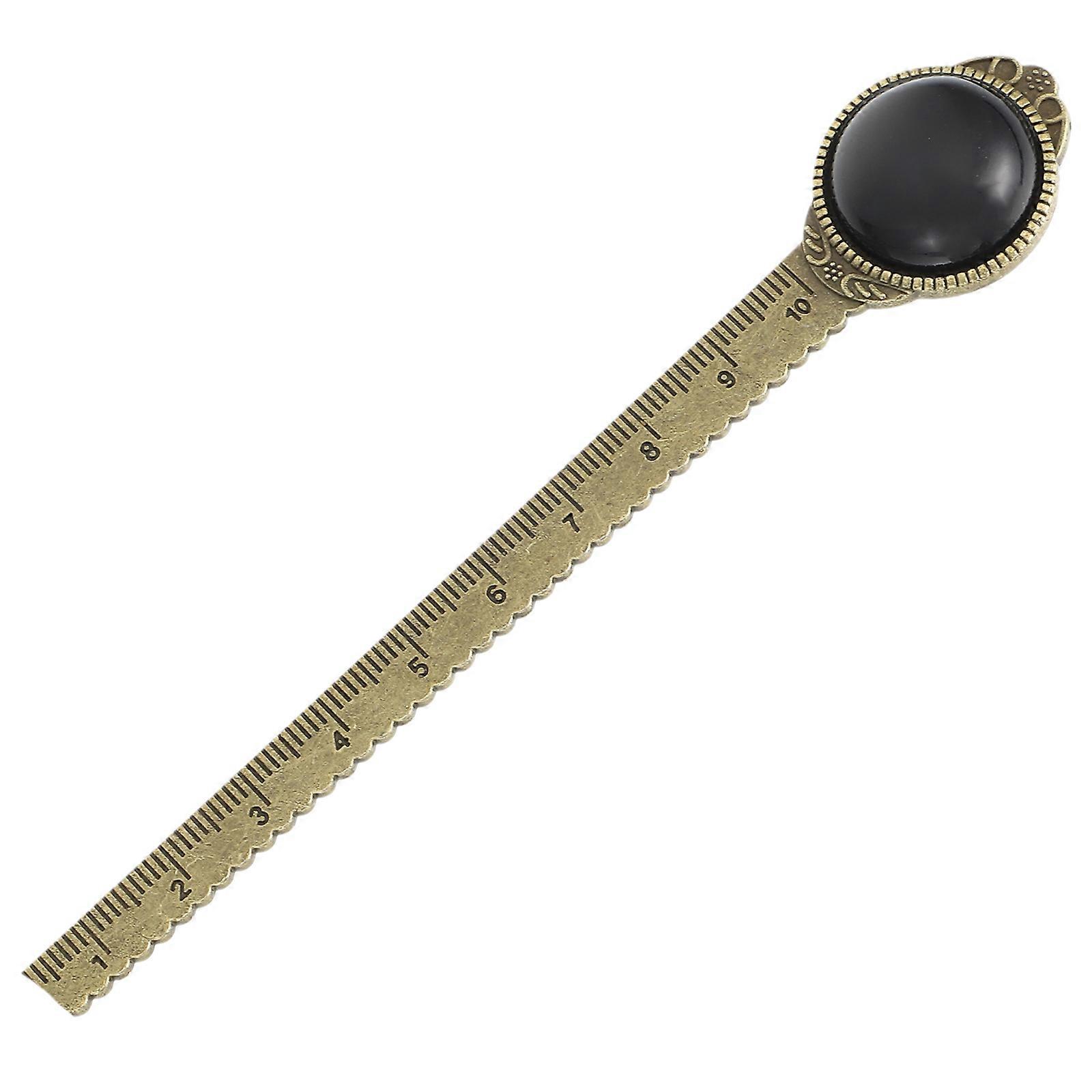 Vintage Style Decorative Semi Gemstone Bookmark Ruler Lightweight, Portable, Elegant Stationery for Reading, Studying, Students and Book Lovers