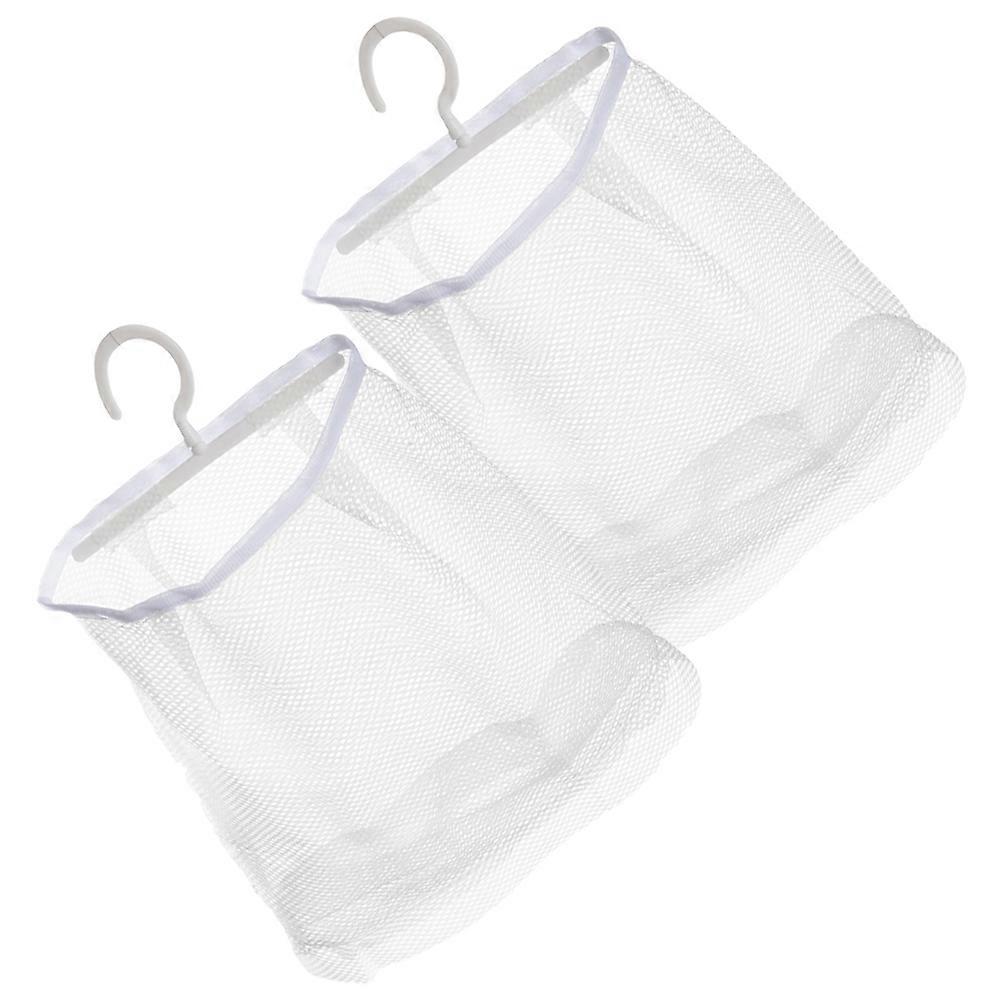 2pcs Hanging Mesh Bag Multi Functional Mesh Storage Bag Clothespin Bag Kitchen Mesh Pouch
