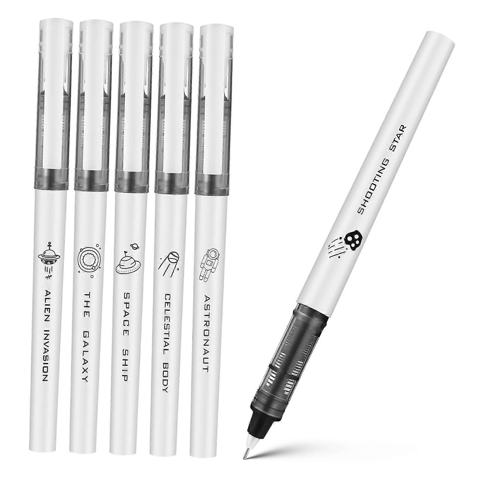 Liquid Pen Multipack - 6 Refillable Fine Point Rollerball Pens in Assorted Colors for Journaling and Signatures