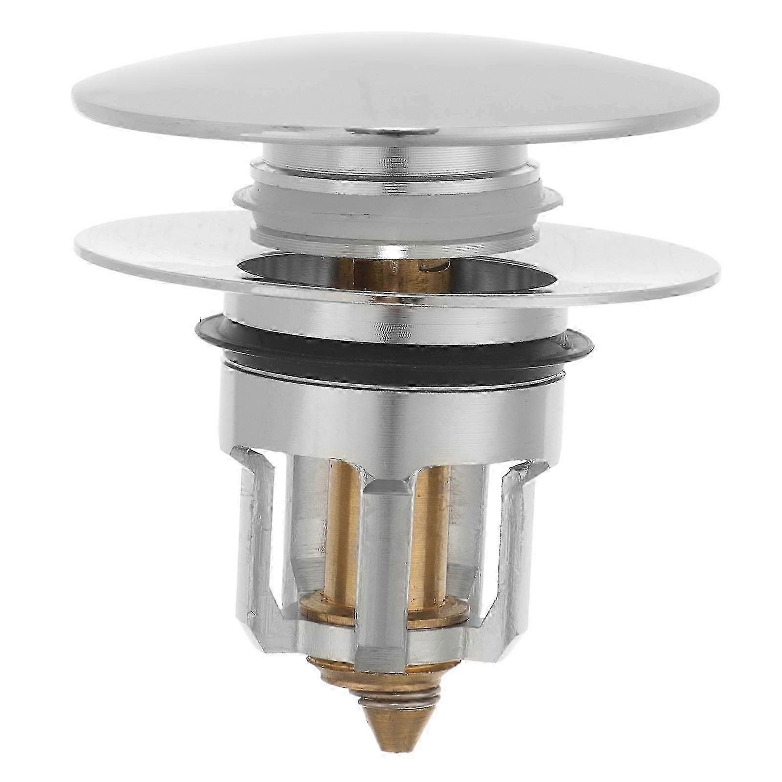 Bathroom Sink Drain Strainer Stopper Plug 6.1x6.1x5.7cm Silver