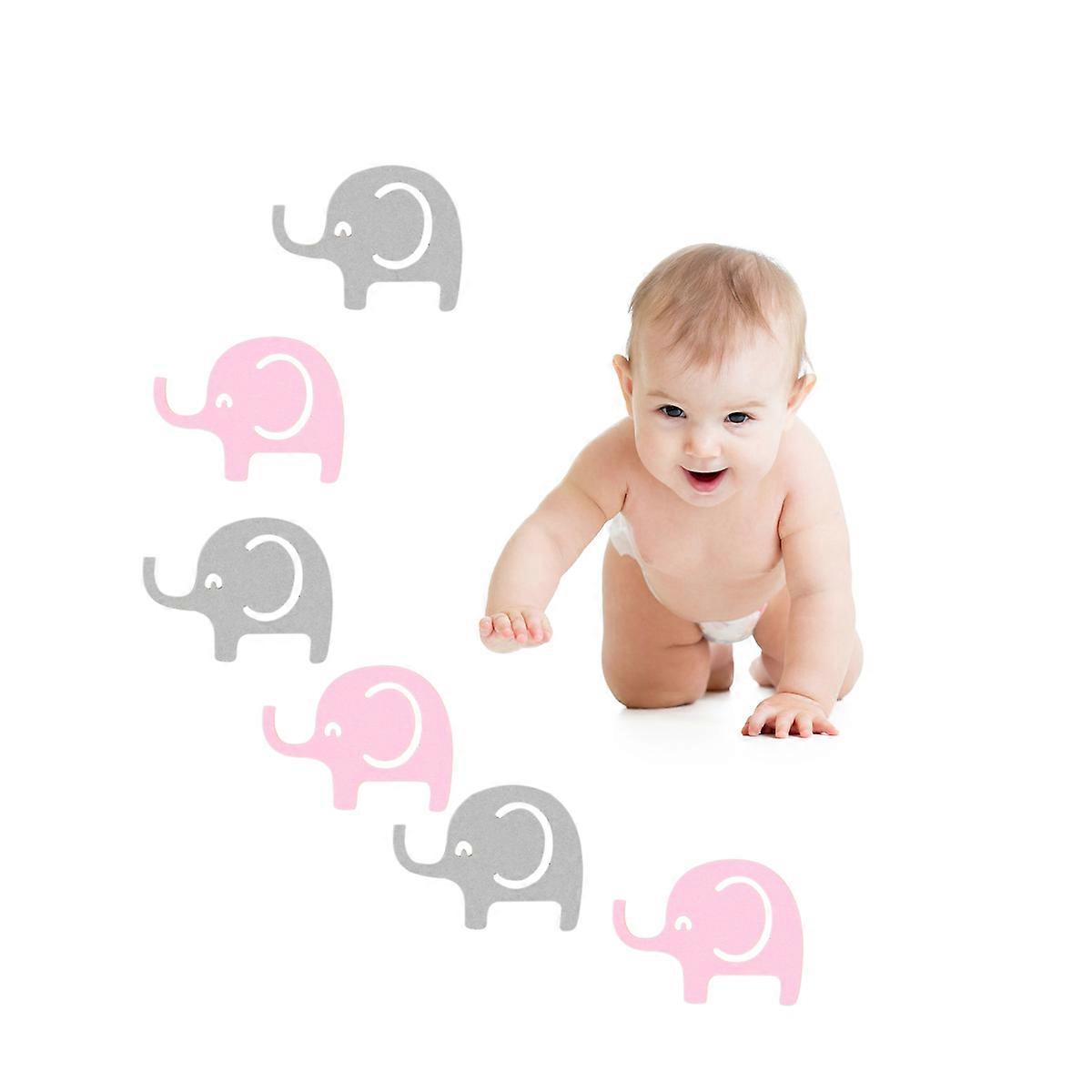 Pink and Grey Paper Confetti for Birthday Celebrations Elephant Shaped Ornaments 3.8*3Cm 2Pack