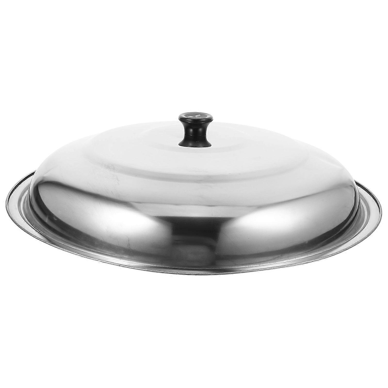Stainless Steel High Dome Pan Lid Replacement for Frying Pans Woks Thickened Sturdy Handle Even Heat Distribution Easy to Clean Cookware Accessory