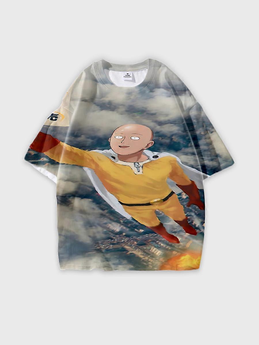 T-shirt girocollo Cartoon Pattern manica corta sciolta D2051