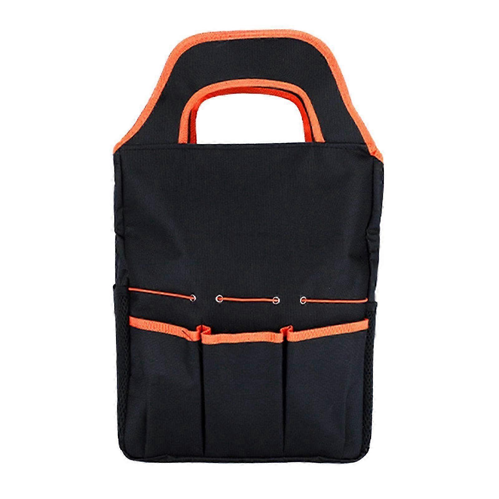 Oxford Cloth Garden Storage Bag with Multiple Pockets - Durable Tool Pouch for Gardening, Ideal for Professional and Hobbyist Gardeners in Orange