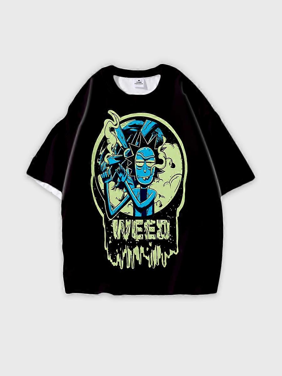 T-shirt round neck Animation Character Pattern loose short sleeve E2092