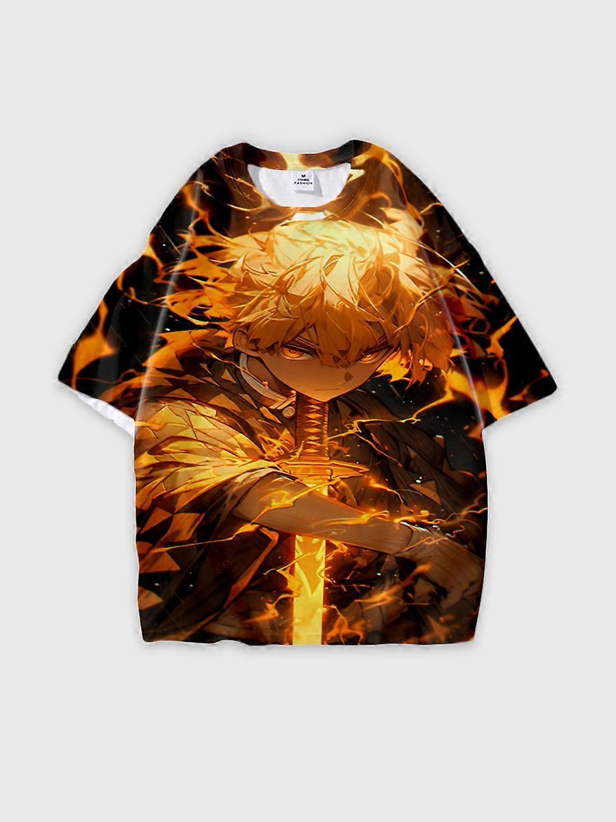 T-shirt girocollo Character Pattern manica corta sciolta P3080