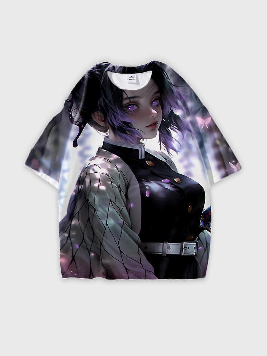 T-shirt round neck Character Pattern loose short sleeve P240