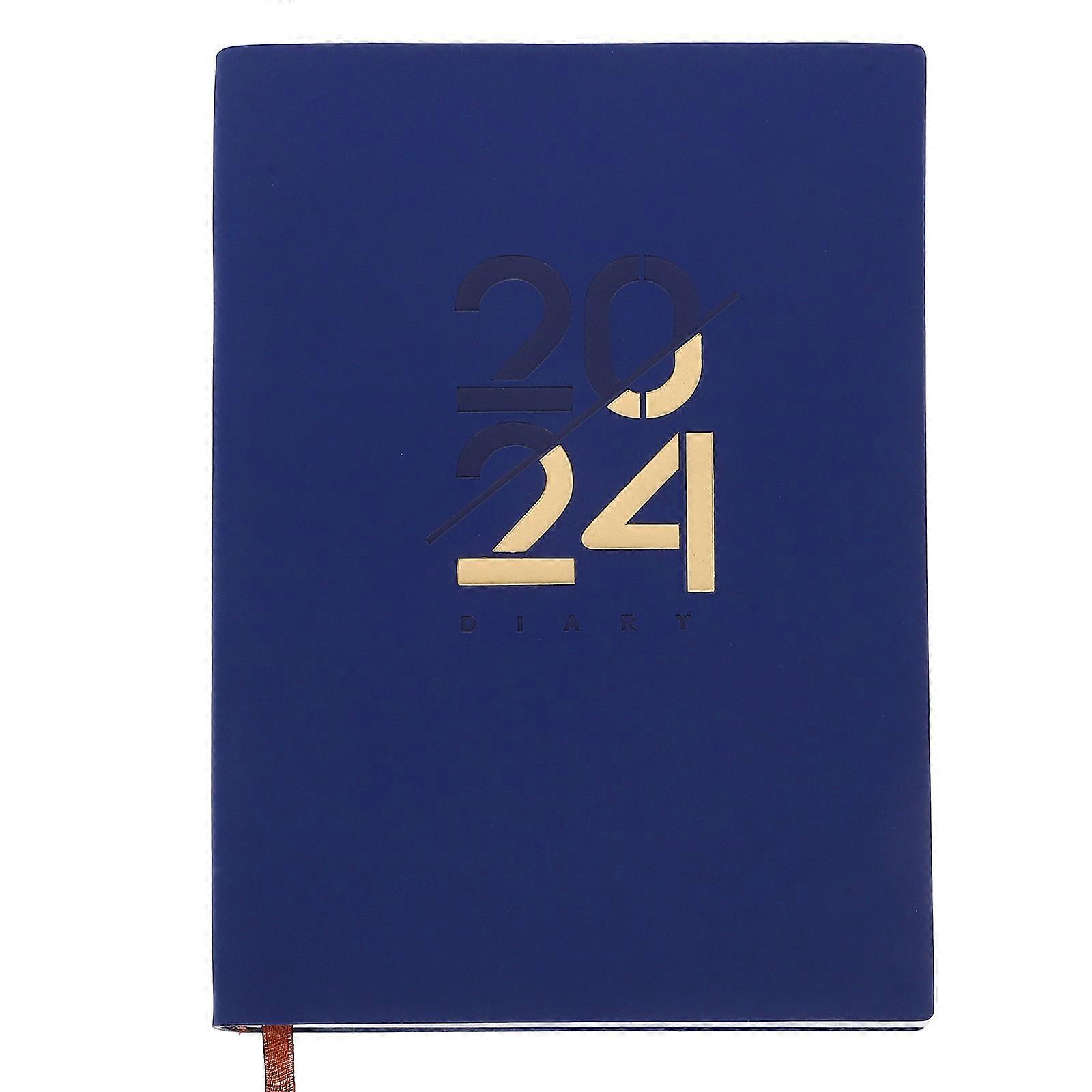 Dark Blue PU Cover Portable Planner Notebook for Students with Paper Pages Great for Daily Use 5x8 inches