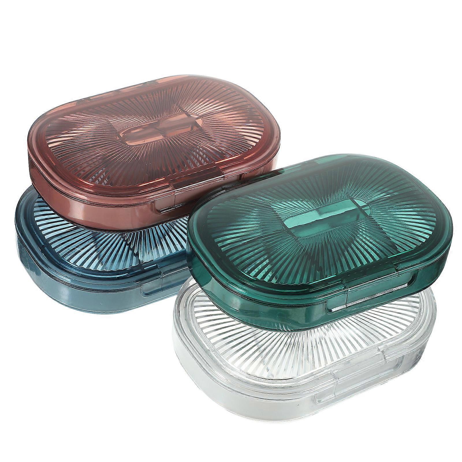 Compact Portable Medicine organizer with Six Compartments for Pills and Capsules Assorted Color PC Material