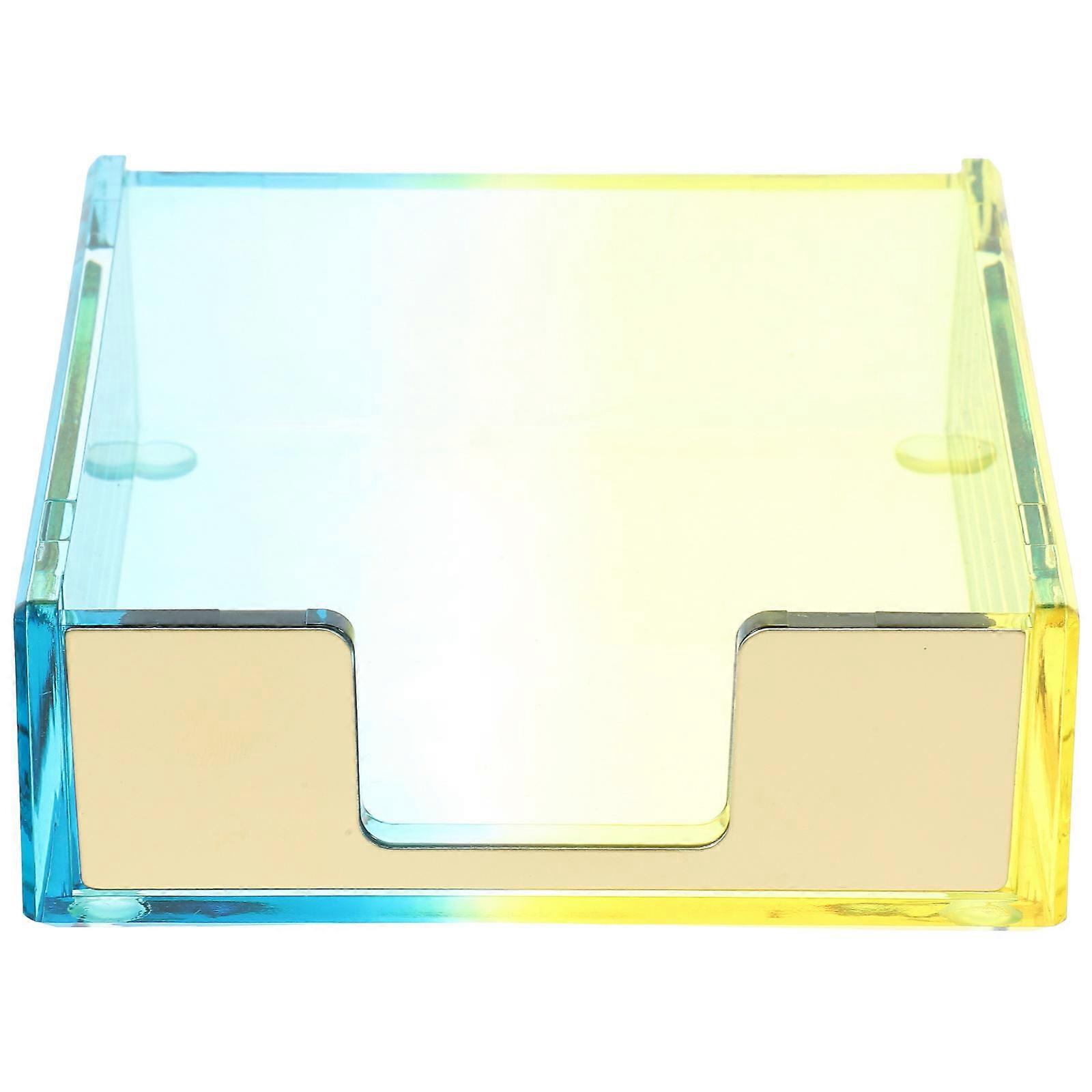 Acrylic Notepad Holder for Desk Multi Color Office Supplies Storage Organizer Box 4.72x3.54 Inches