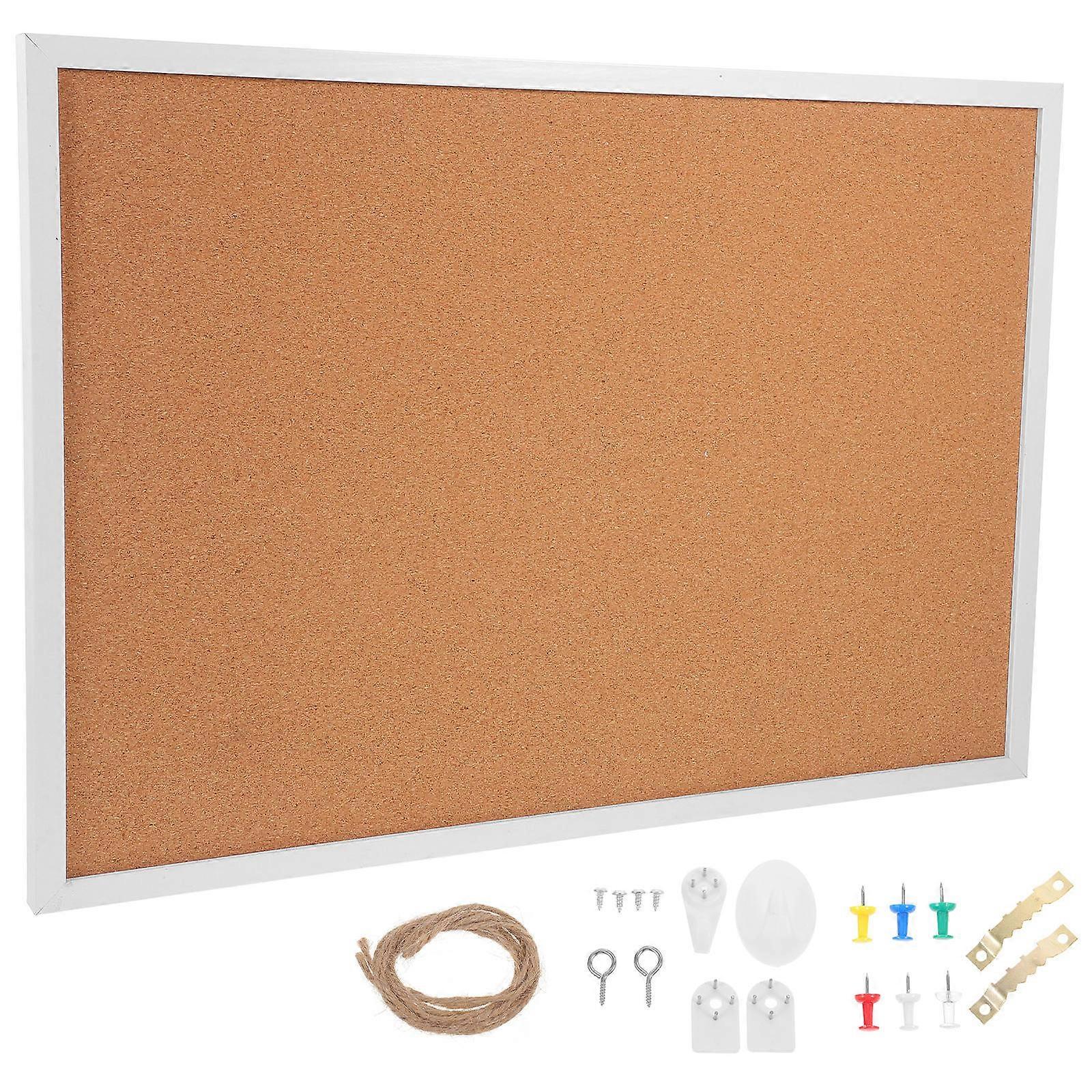 Framed Cork Bulletin Board for Home Office – Decorative Notice Board for Photos, Memos & Notes, Includes Hanging Nails