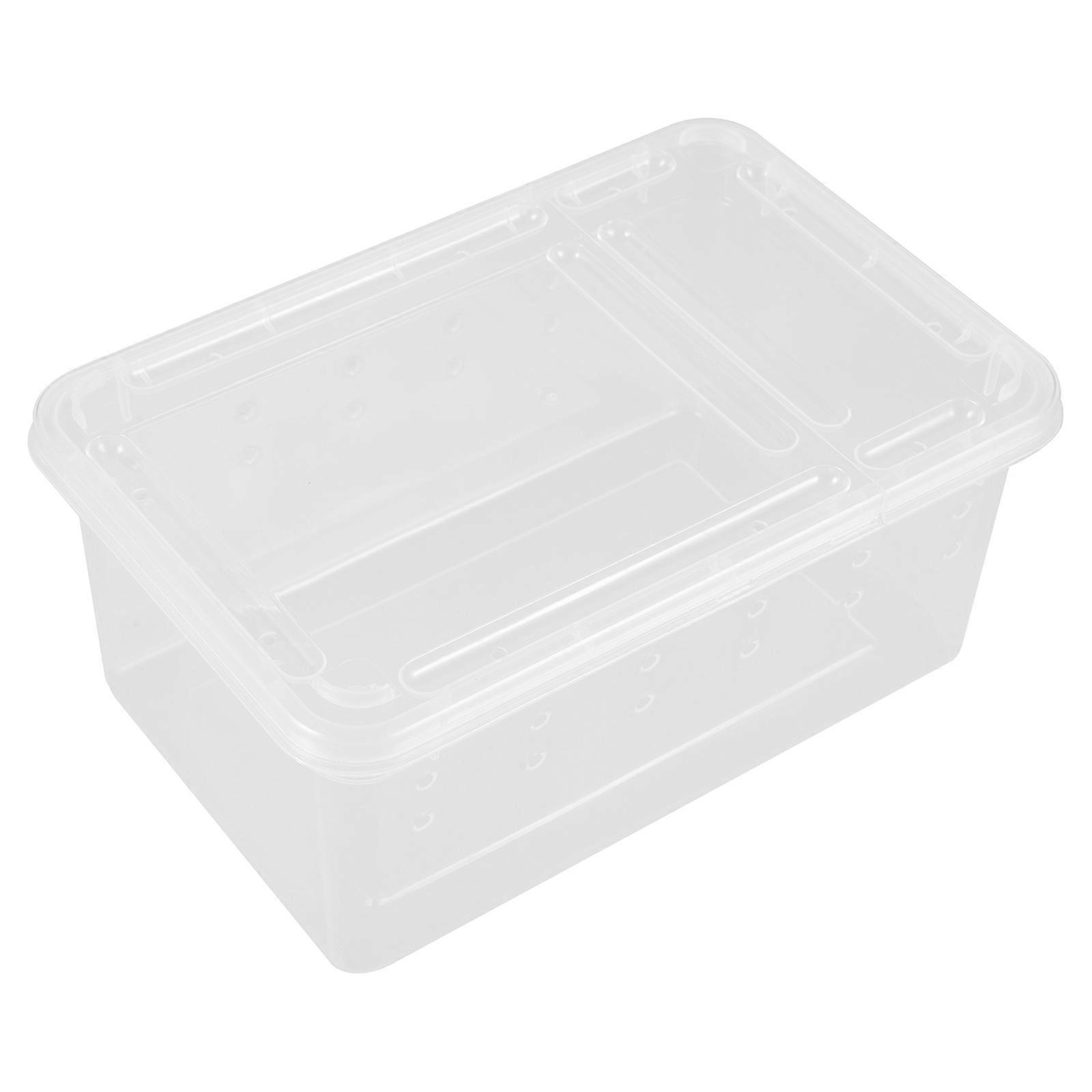 Transparent Acrylic Reptile Feeding Box for Storage Use Compact Lightweight Ideal for Small Spaces