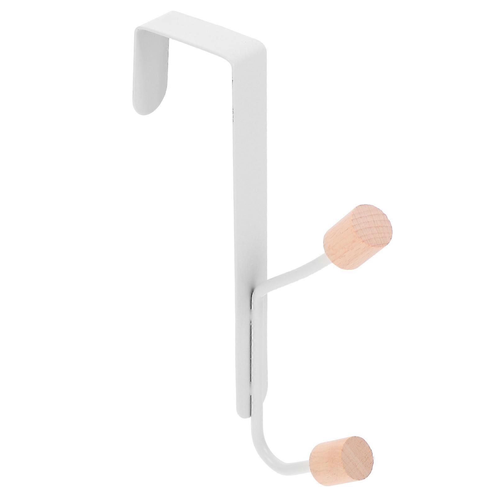 Door Hook Hanger Behind The Door Organization No Punching Multi-functional Use Space-saving White 17X12.2X2.2CM 1Pcs