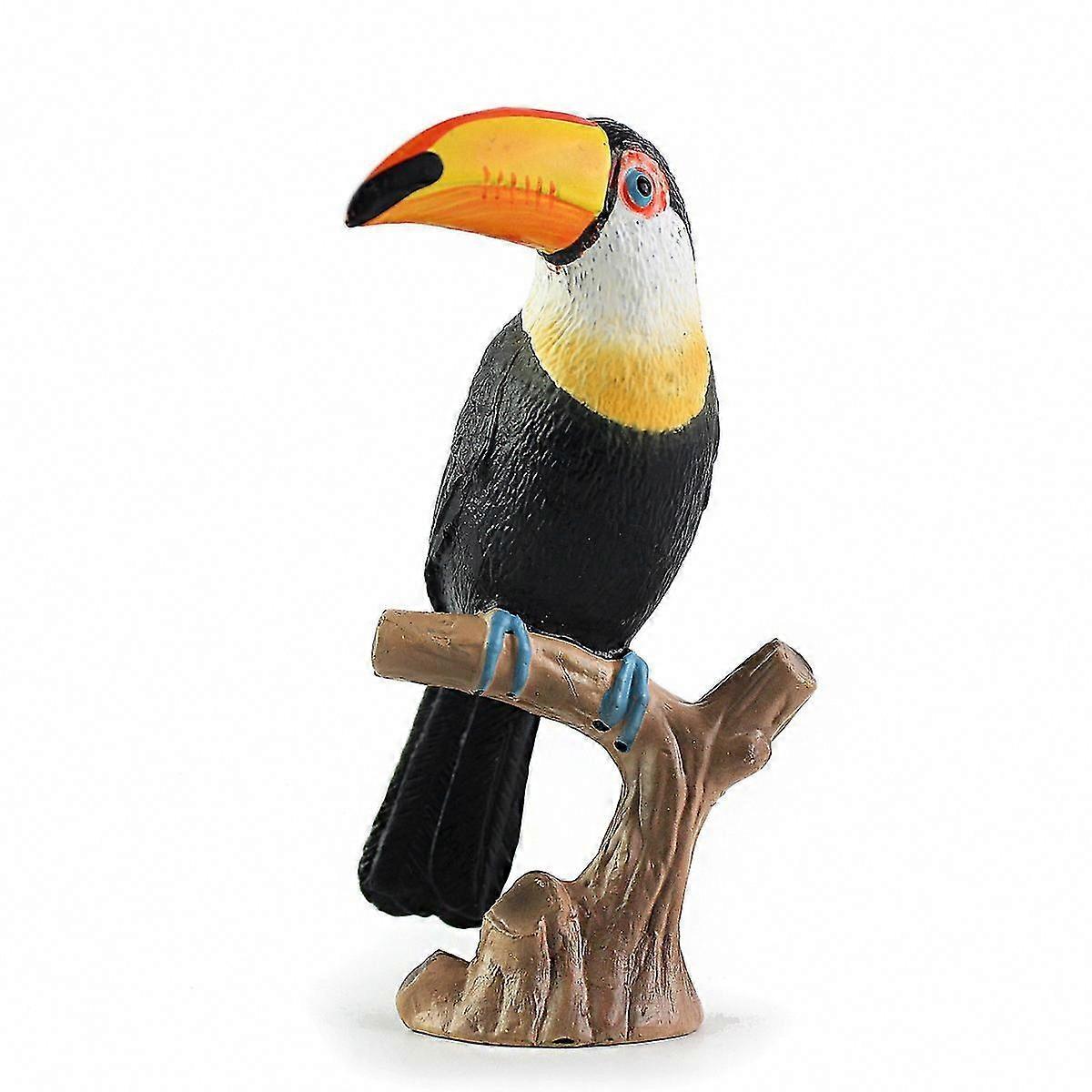Simulation Toucan Bird Toy Figurine - Miniature Collectible Wild Bird Decor for Home