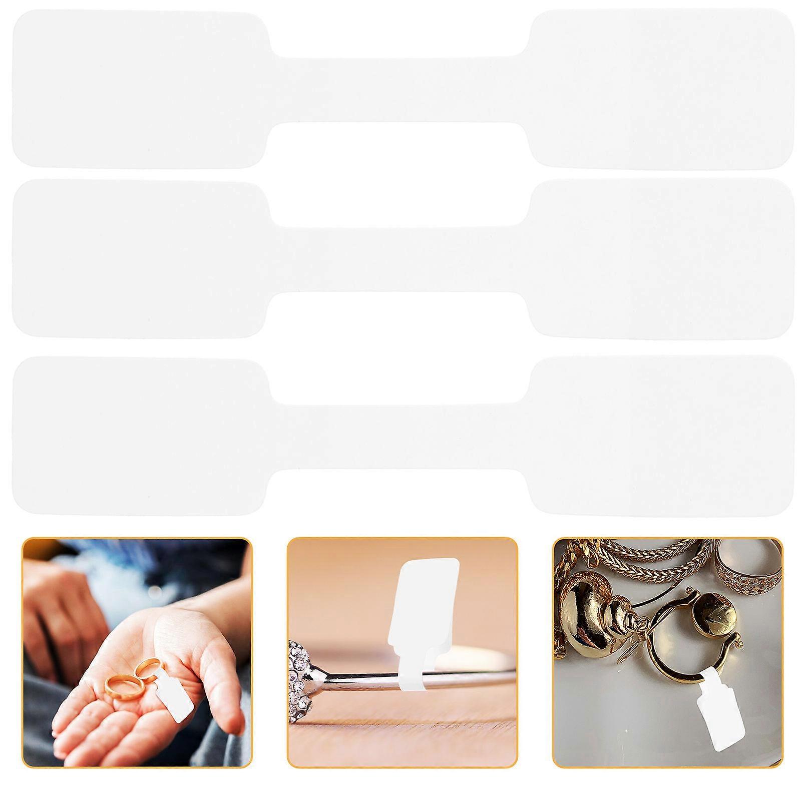 Jewelry Price Tags with Adhesive Stickers for Organization White Kraft Paper 100Pcs