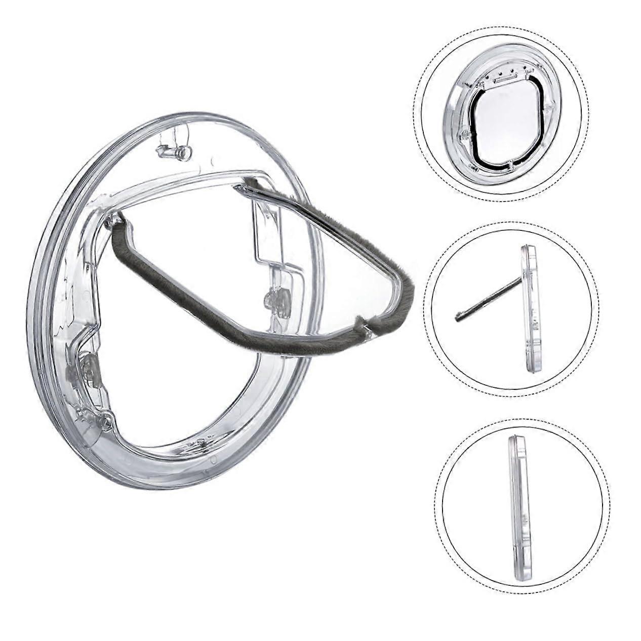 Cat and dog door made of plastic, pet door with access, durable and shatterproof for pet supplies, transparent for easy exit.