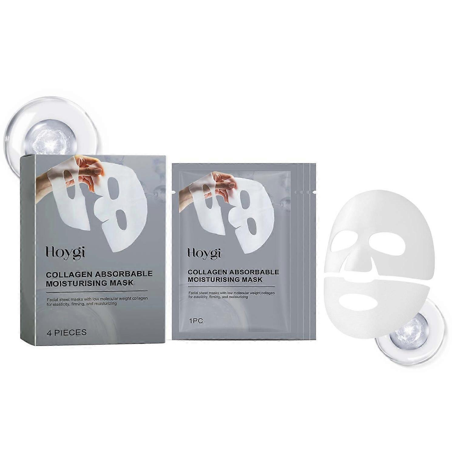 HOYGI 4PCS Deep Collagen Overnight Mask Anti-Wrinkle Firming Lifting Facial Hydrogel Mask