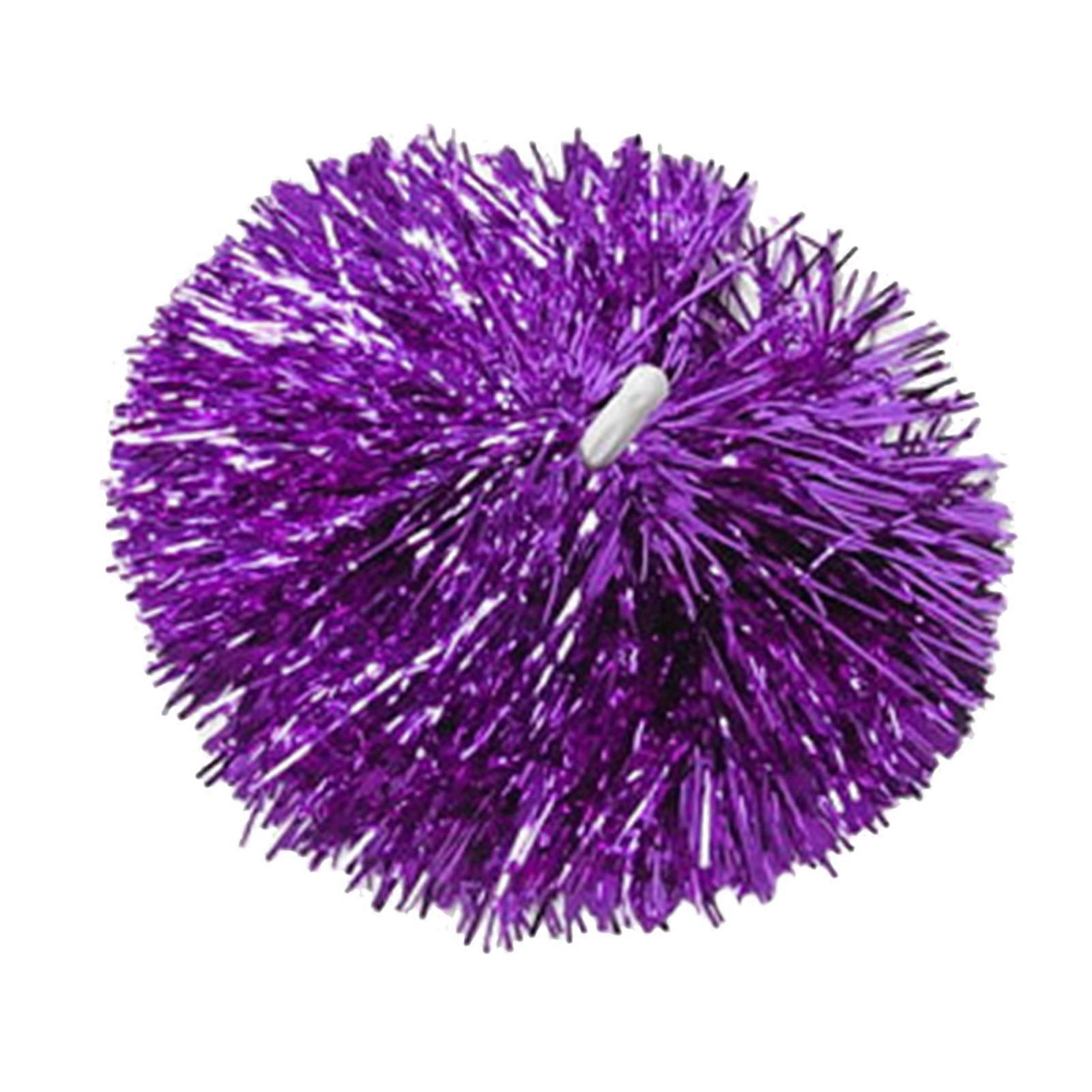 Cheerleading Pom Poms with Straight Handle Team Spirit Cheering Props for Aerobics Dancing School Sports GamePurple
