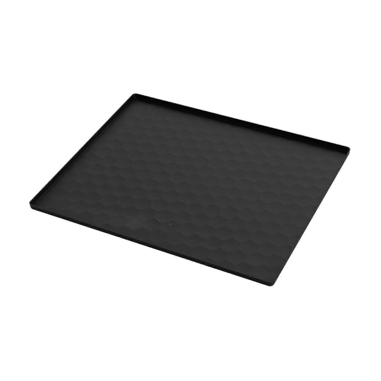 Mini Fridge Mat, Freezer, Drip Tray, Reusable Household Supplies Under Washing Machine with Raised Edge, MultiUse Antislip, Black, 60 x 50 cm