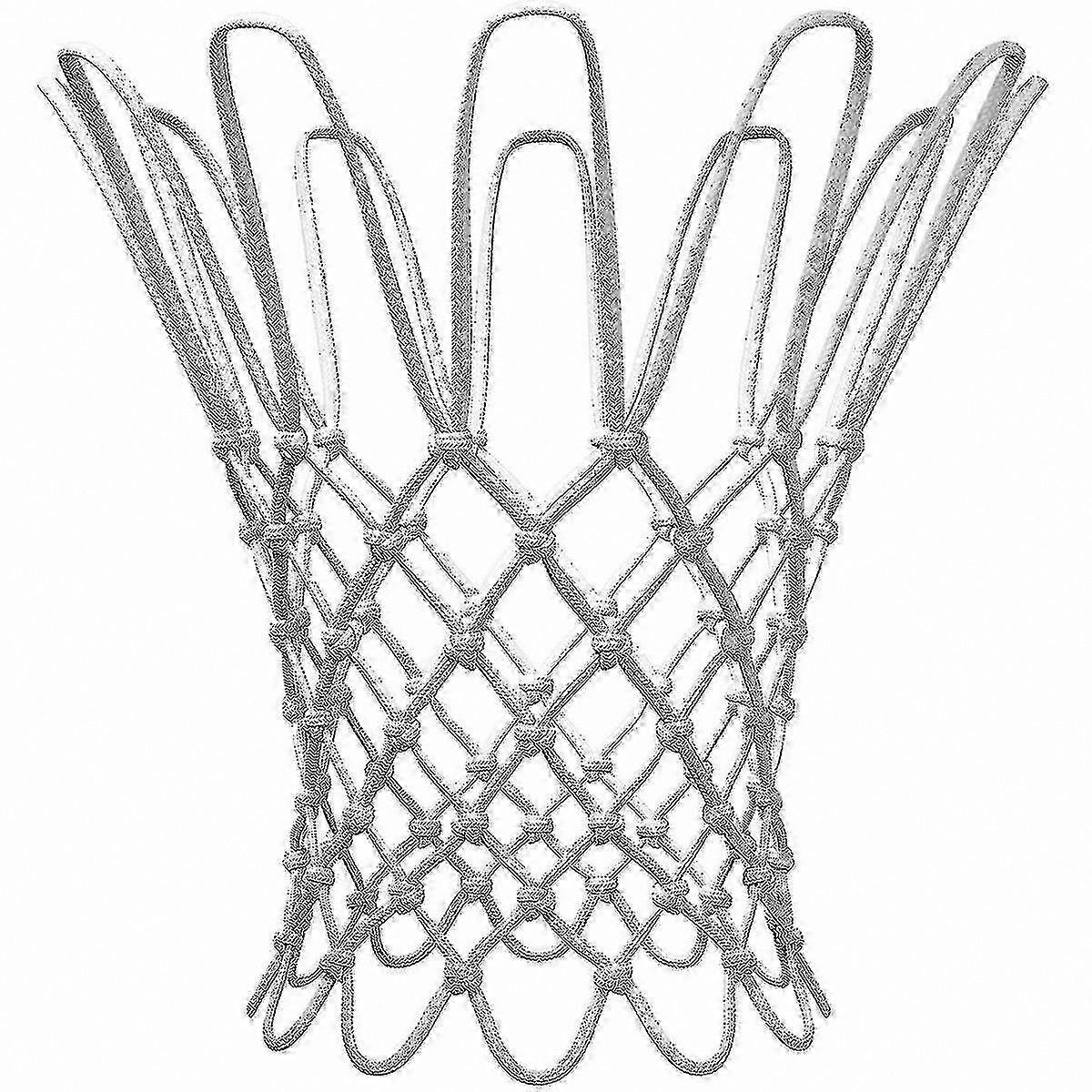 Durable Basketball Net for Indoor and Outdoor Hoops with Heavy Duty White Design