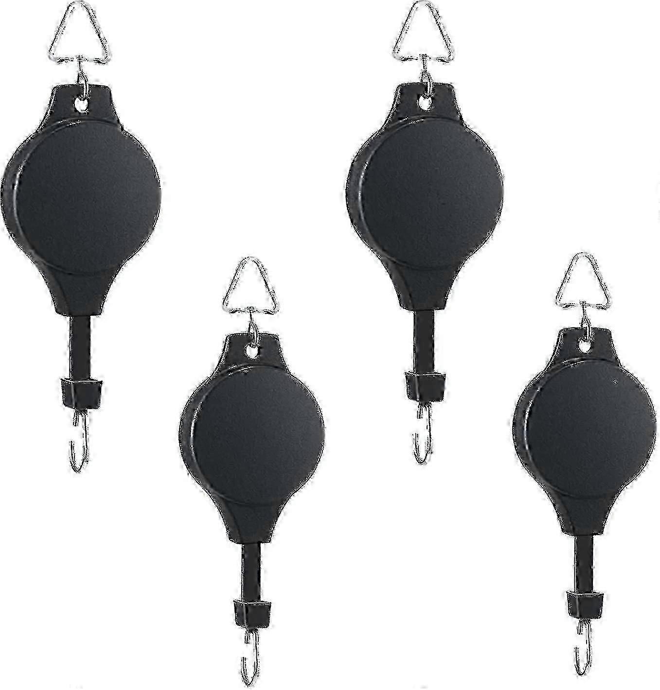 4パック植物プーリー格納式植物フックプーリー調整可能な植物ハンガーハンギングフラワーバスケットガーデンバスケットポット用