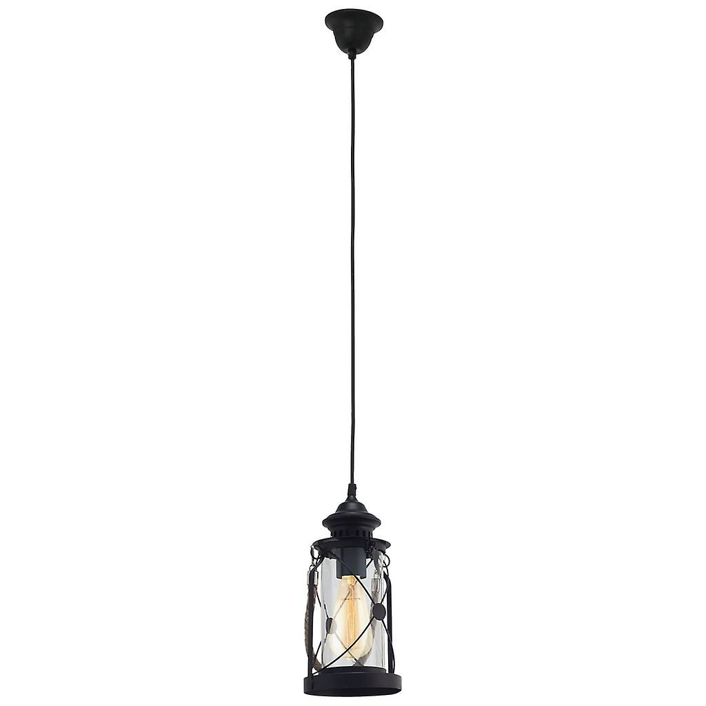 Eglo Bradford Slim Pendant Ceiling Light Black