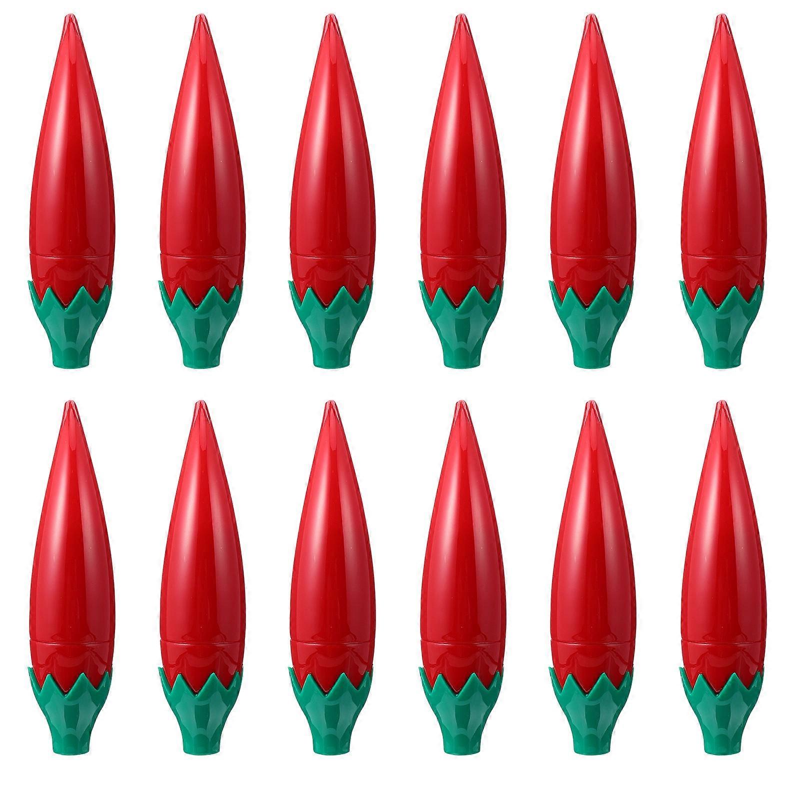12pcs Refillable Lip Balm Bottles, Chili Shaped Empty Lipstick Tubes for DIY Lip Gloss, Travel & Gift Use
