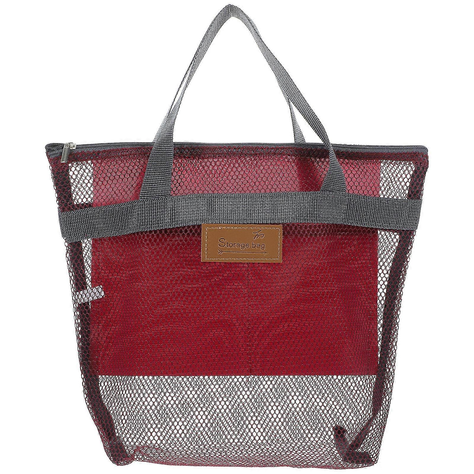 Large Swimming Beach Bag Designed For Toiletry Storage In Dark Red Color Dimensions 30.00X27.00X11.00CM Featuring Convenient Handle For Women 2Pcs