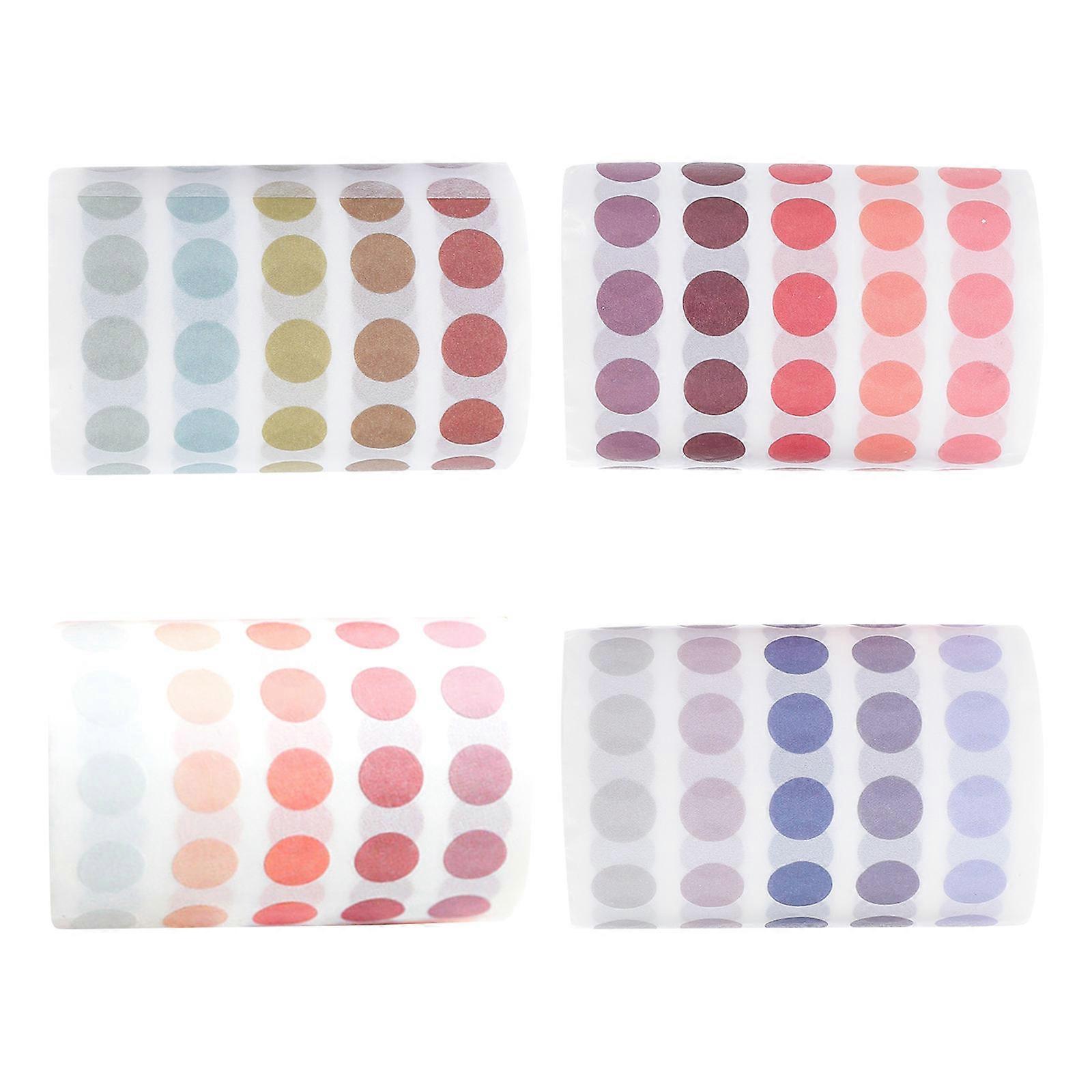 DIY Stickers 4Pcs Assorted Color Creative Dot Design PP Material Stationery Stickers for Decor