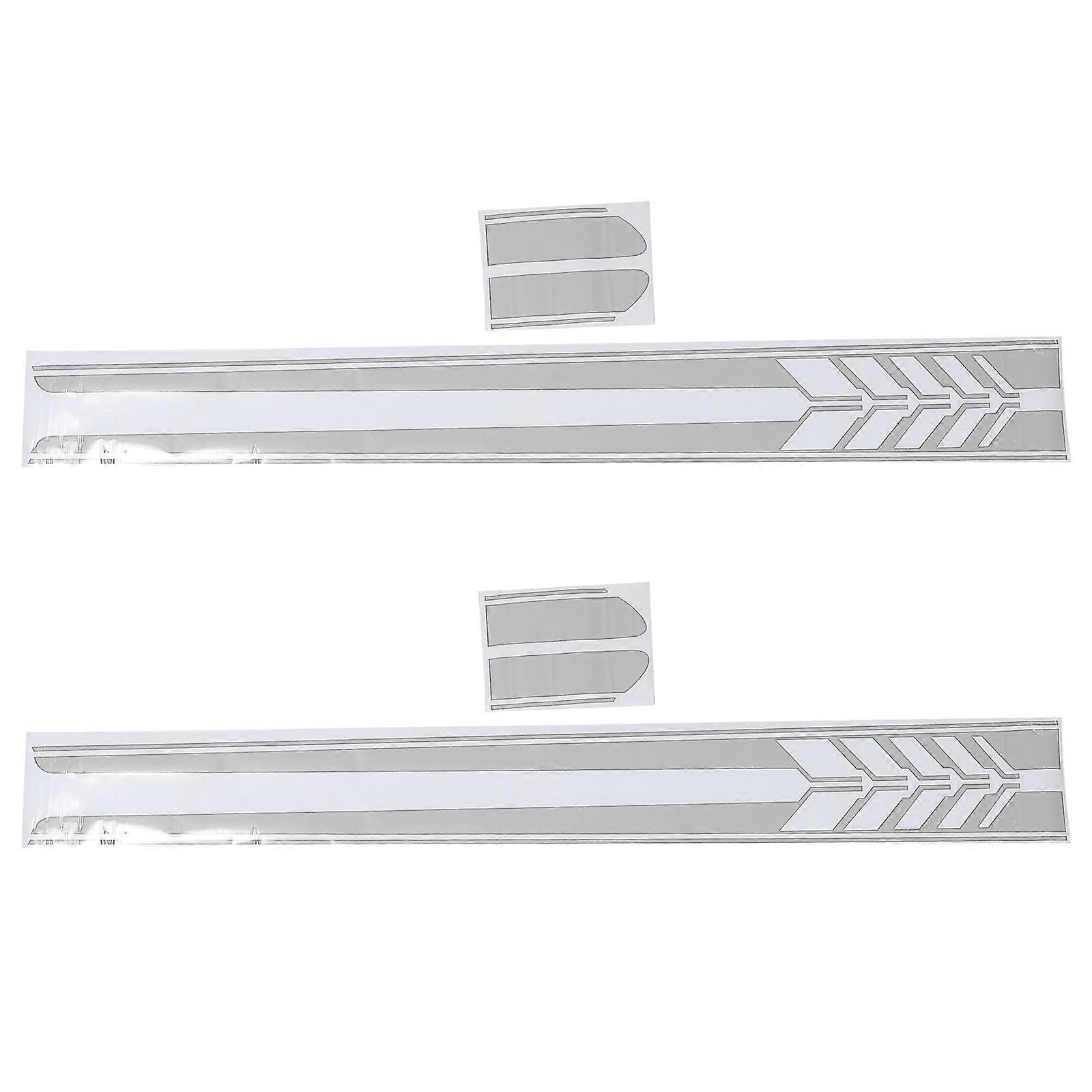 Car Racing Stripe Decals 2pcs Cool Vehicle Stickers, Easy Removal, Light Grey Sun Decoration Design