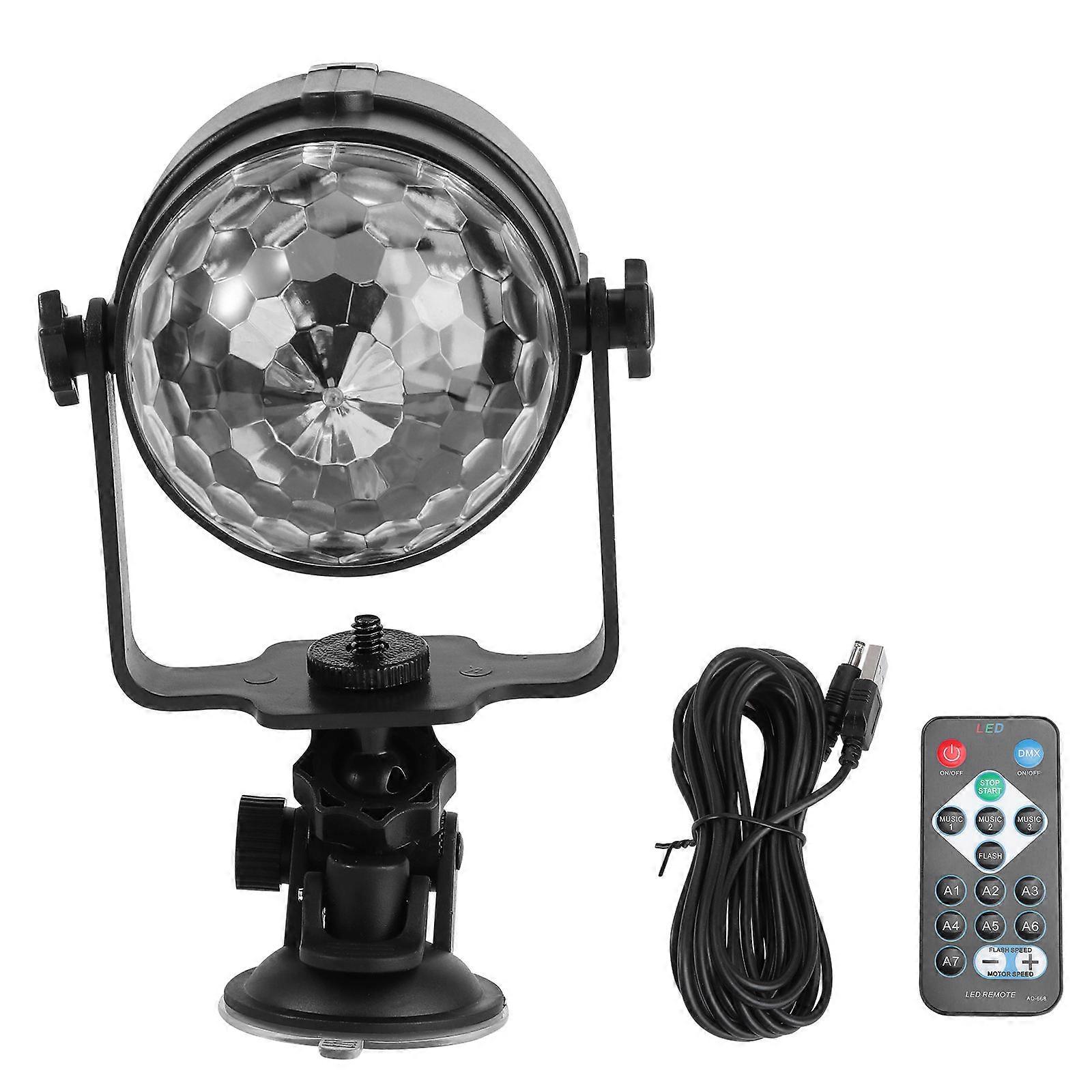 Colorful LED Voice Control Ball Rotating Lamp Light For Disco Ballroom KTV Club Party Size 10X10X10Cm Functions Rotating 1Set