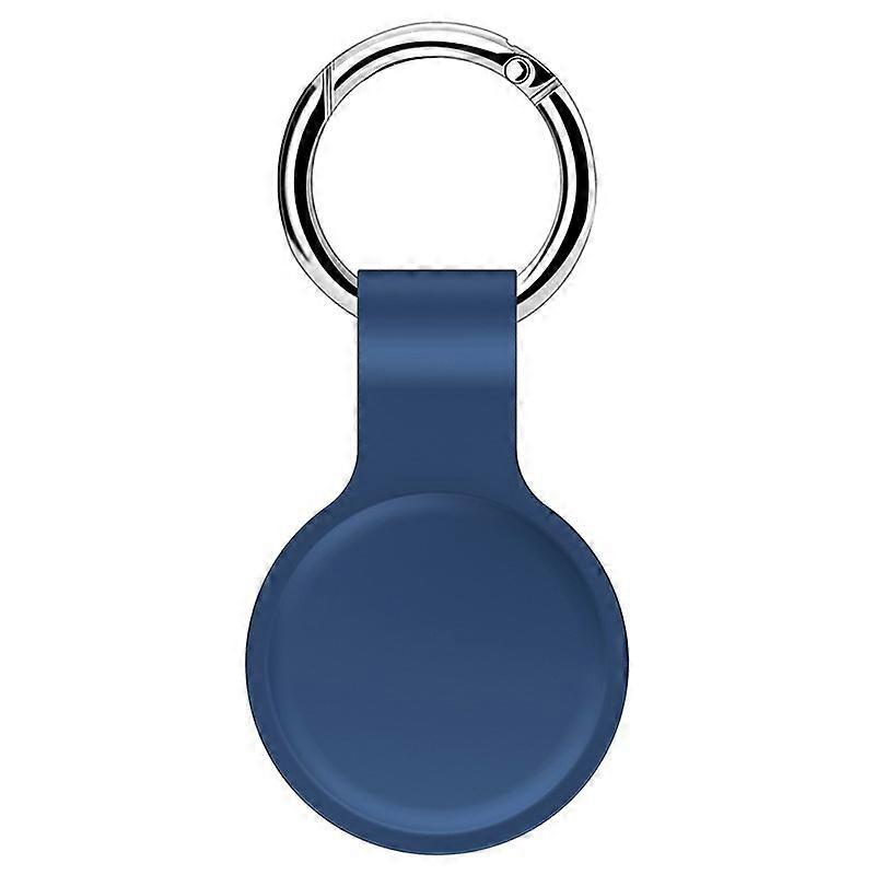 a3l For Apple AirTags Silicone Case Smart Wireless Tracker Protective E7J Cover with Keyring - Dark 