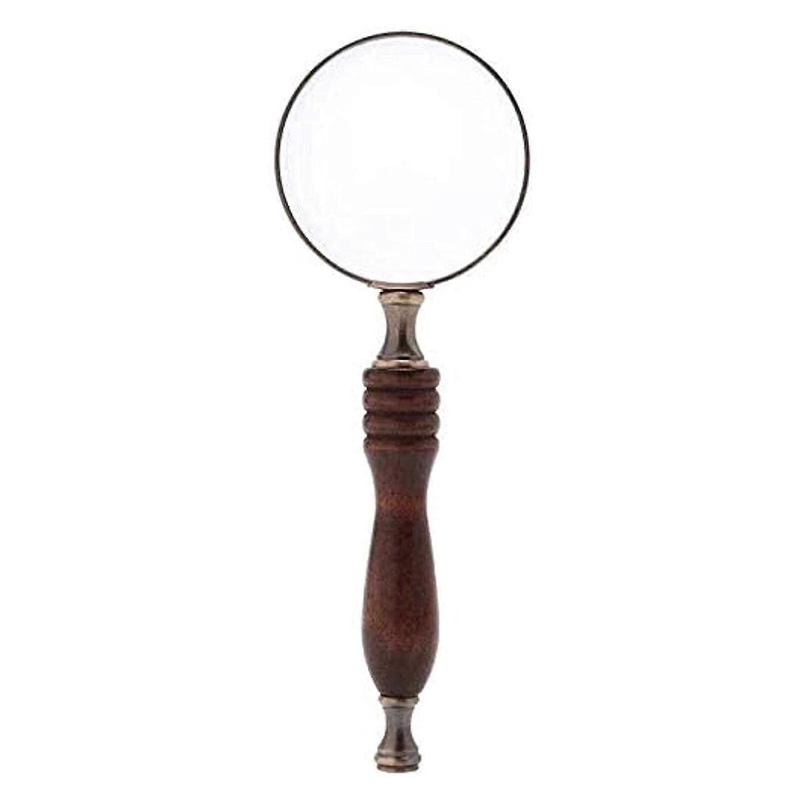 8X Handheld Magnifier for Kids - Detachable Wooden Handle Optical Glass Reading Magnifying Glass, Easy-Grip Design