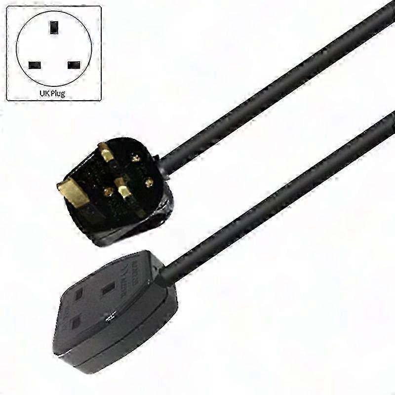 3-Prong Extension Power Cord, IEC Male to Female Outlet Socket, Hong Kong Plug, 0.6M Cable