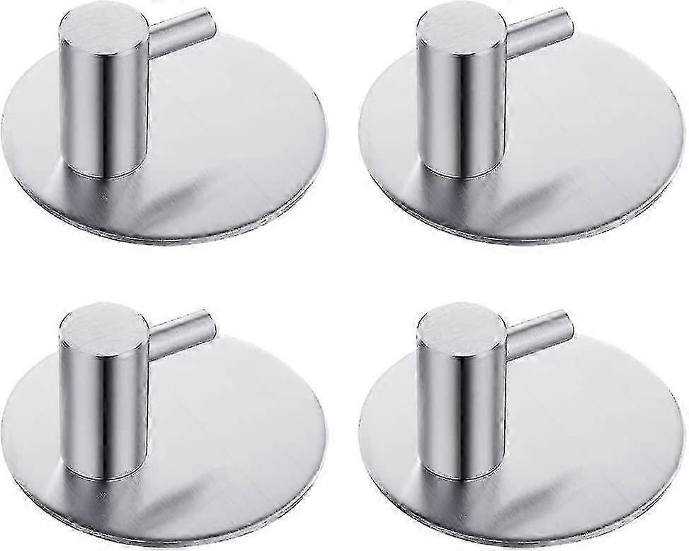 Rustproof Stainless Steel Stick On Hooks Self Adhesive, Waterproof Strong Bonding Power Sticky Hooks For Kitchens, Bathrooms, Lavatories, Closets, Off