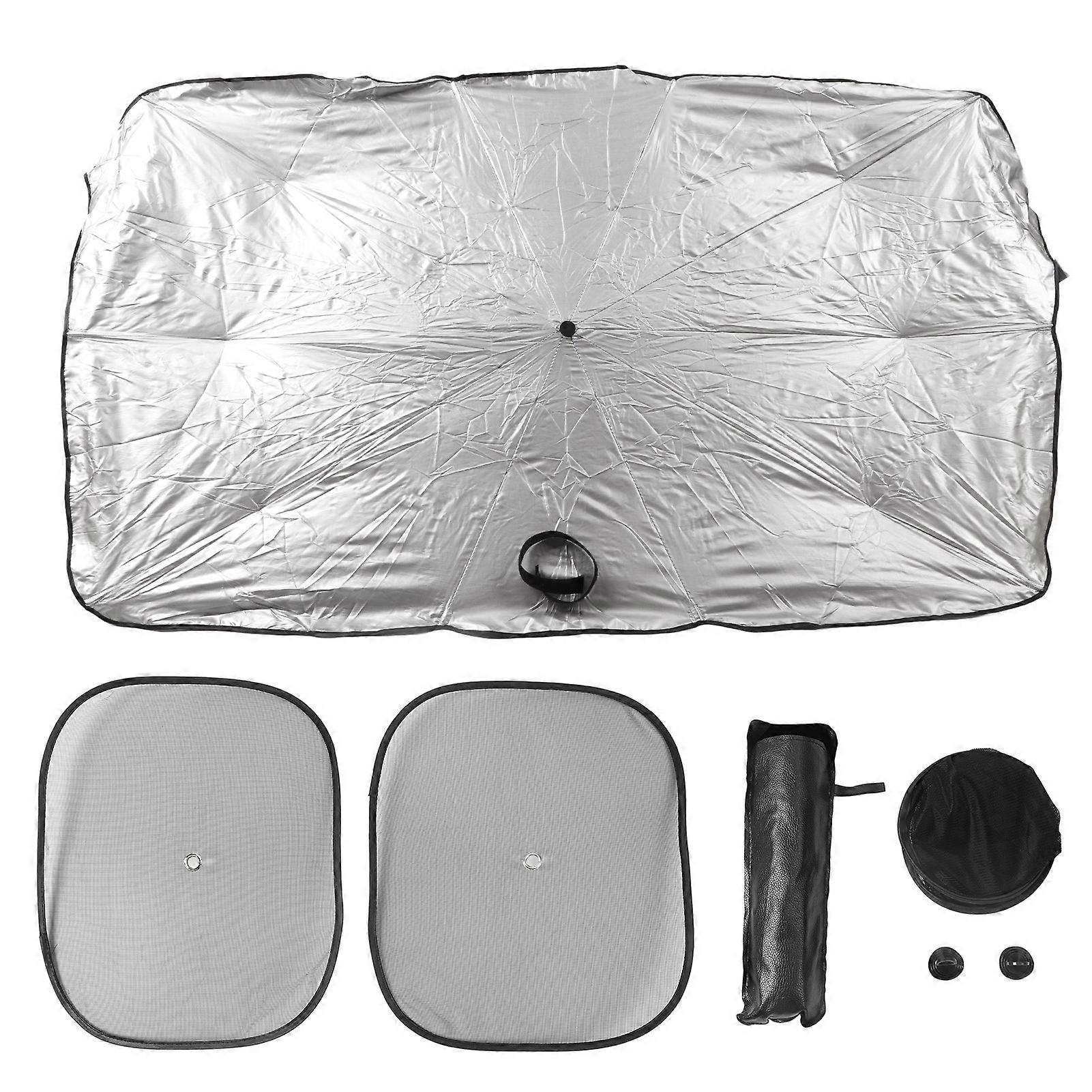 Silver Car Sunshade Umbrella UV Resistant Sun Protector Small Size for Vehicle Window