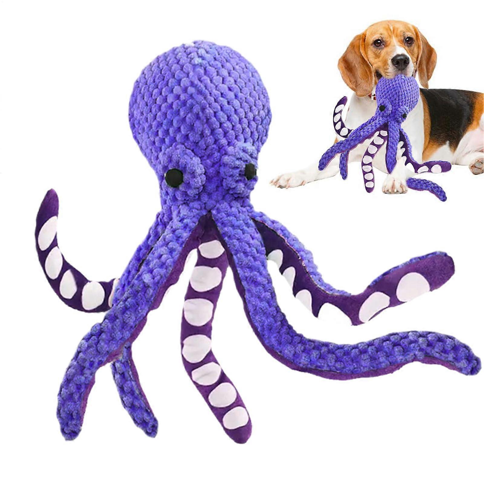 Dog Toy - Plush Interactive Chew Toy for Aggressive Chewers - Soft Travel Garden Outdoor Pool Play - Purple