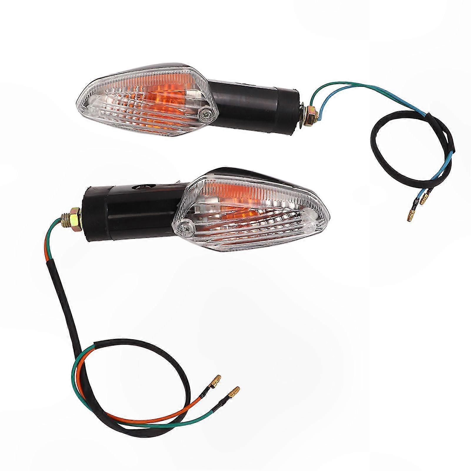 2pcs Universal Motorcycle Turn Signal Lights with Transparent Cover for Various Models